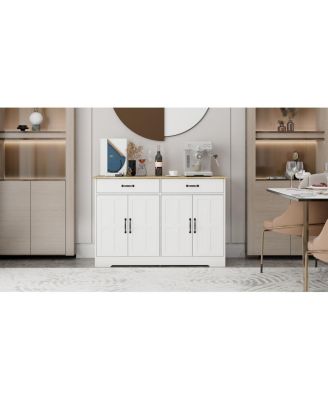 Farmhouse Buffet Cabinet with Drawers and Doors