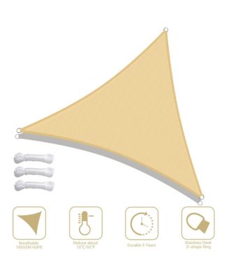 7 Ft 97% UV Block Triangle Sun Shade Sail Canopy Outdoor Patio Pool Lawn Yard