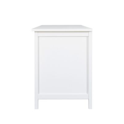  Antique White TV Cabinet with Glass Door