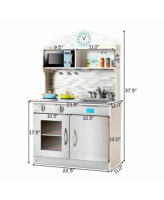 Kid's Wooden Pretend Cooking Play Kitchen Set