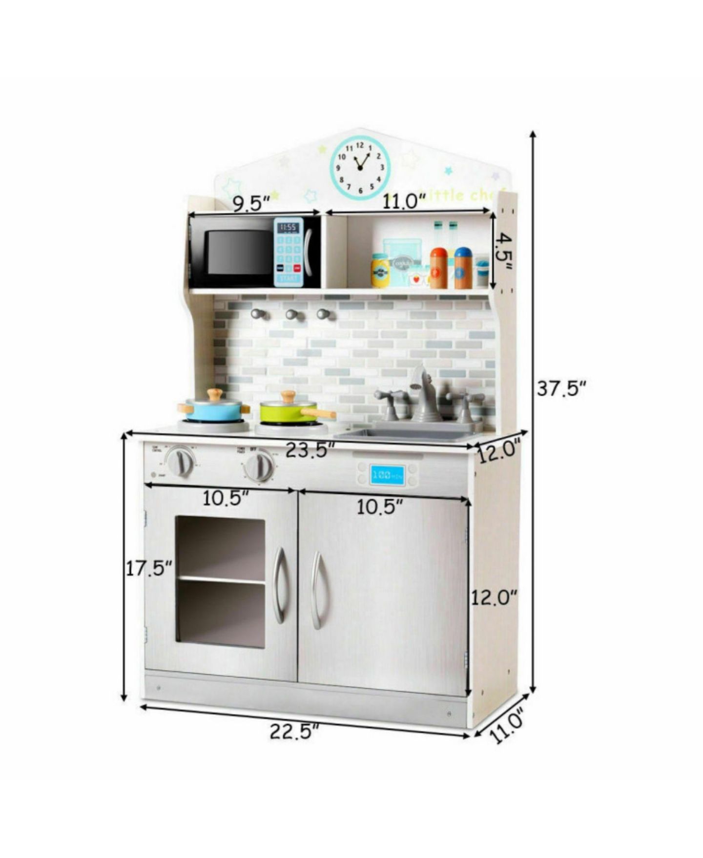 Детские игрушки SUGIFT Cooking Wooden Play Kitchen Set, Ages 3+, цвет: Бежевый — фото 4