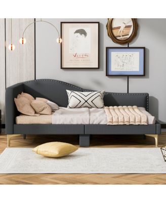 Streamdale Upholstered Full-Size Daybed with Armrest