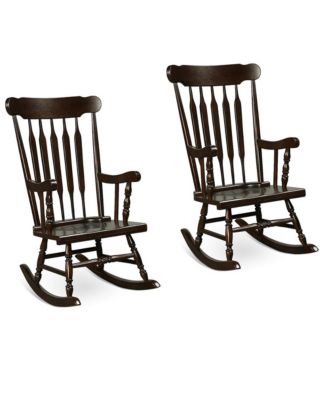 Gymax 2PCS Wooden Rocking Chair Single Rocker Indoor Garden Patio Yard ...