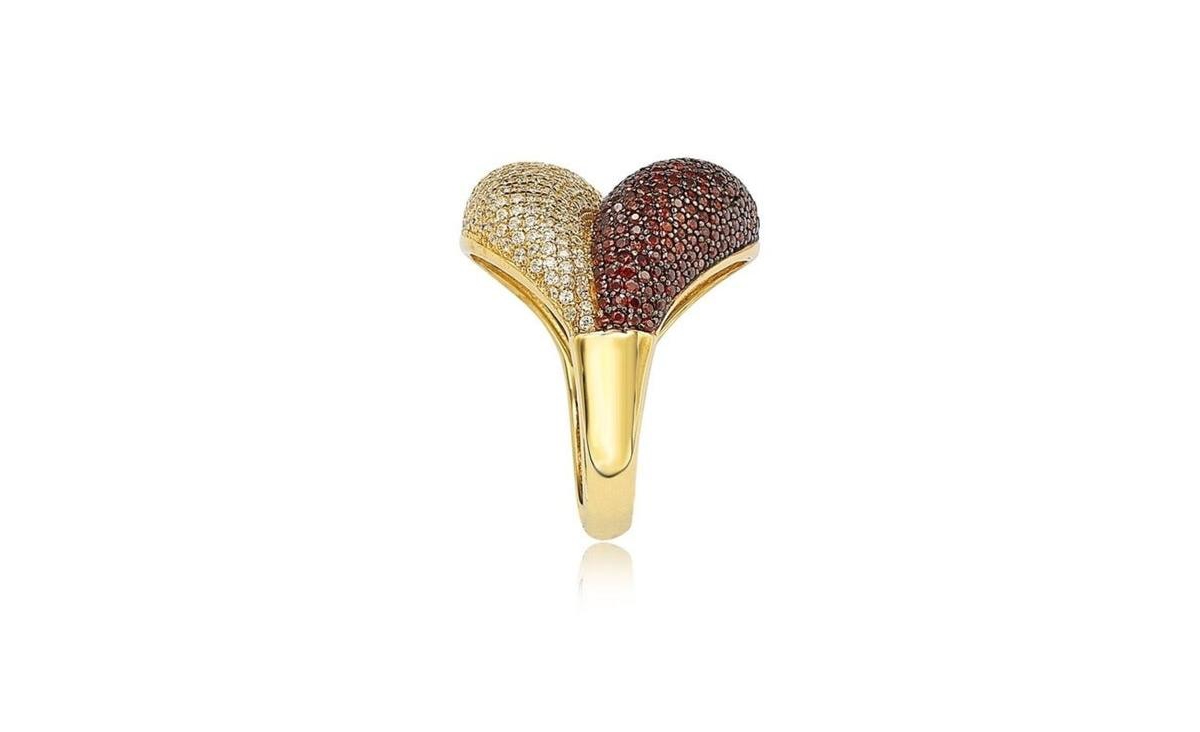 Suzy Levian New York Suzy Levian Sterling Silver Cubic Zirconia Pave Double Puff Ring