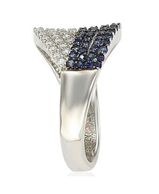 Sterling Silver Cubic Zirconia Pave Weaving Ring
