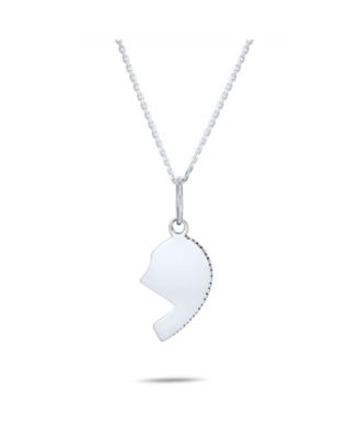Split Heart Puzzle Pendant Necklace for Grandma & Granddaughter Sterling Silver