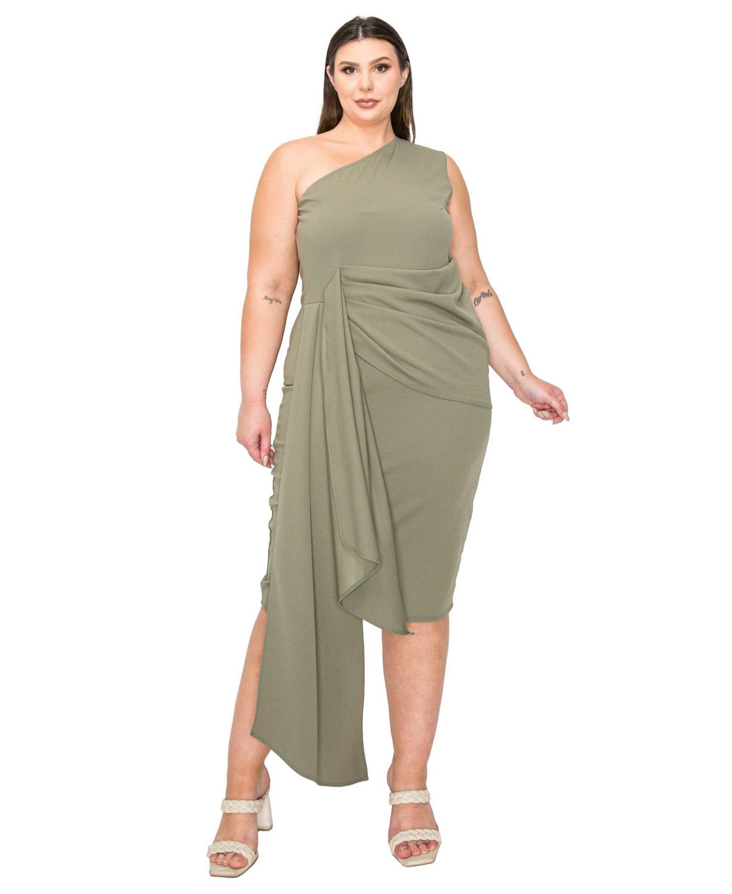 Plus Size Esme Front Draped Sash Dress
