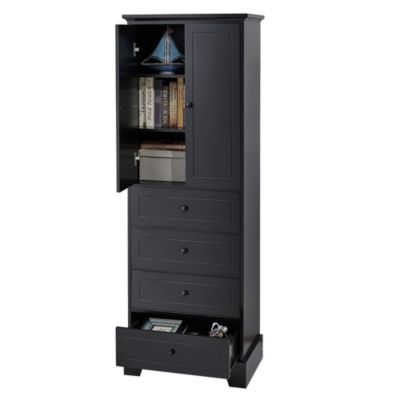 Storage Cabinet with 2 Doors, 4 Drawers - MDF, Painted Finish