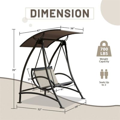 Streamdale Adjustable Canopy Patio Swing with Steel Frame