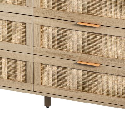 Rattan Storage Cabinet with 6 Drawers