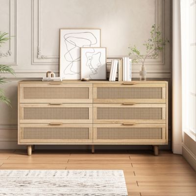 Rattan Storage Cabinet with 6 Drawers