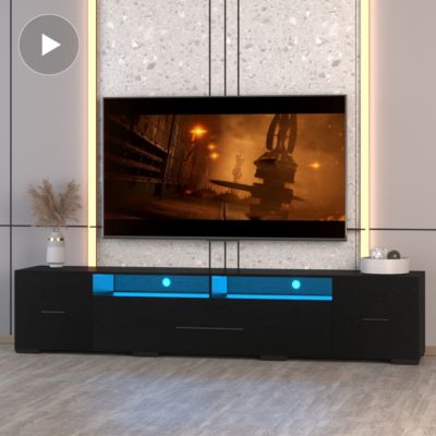 Streamdale RGB LED TV Stand with Storage and Remote Control