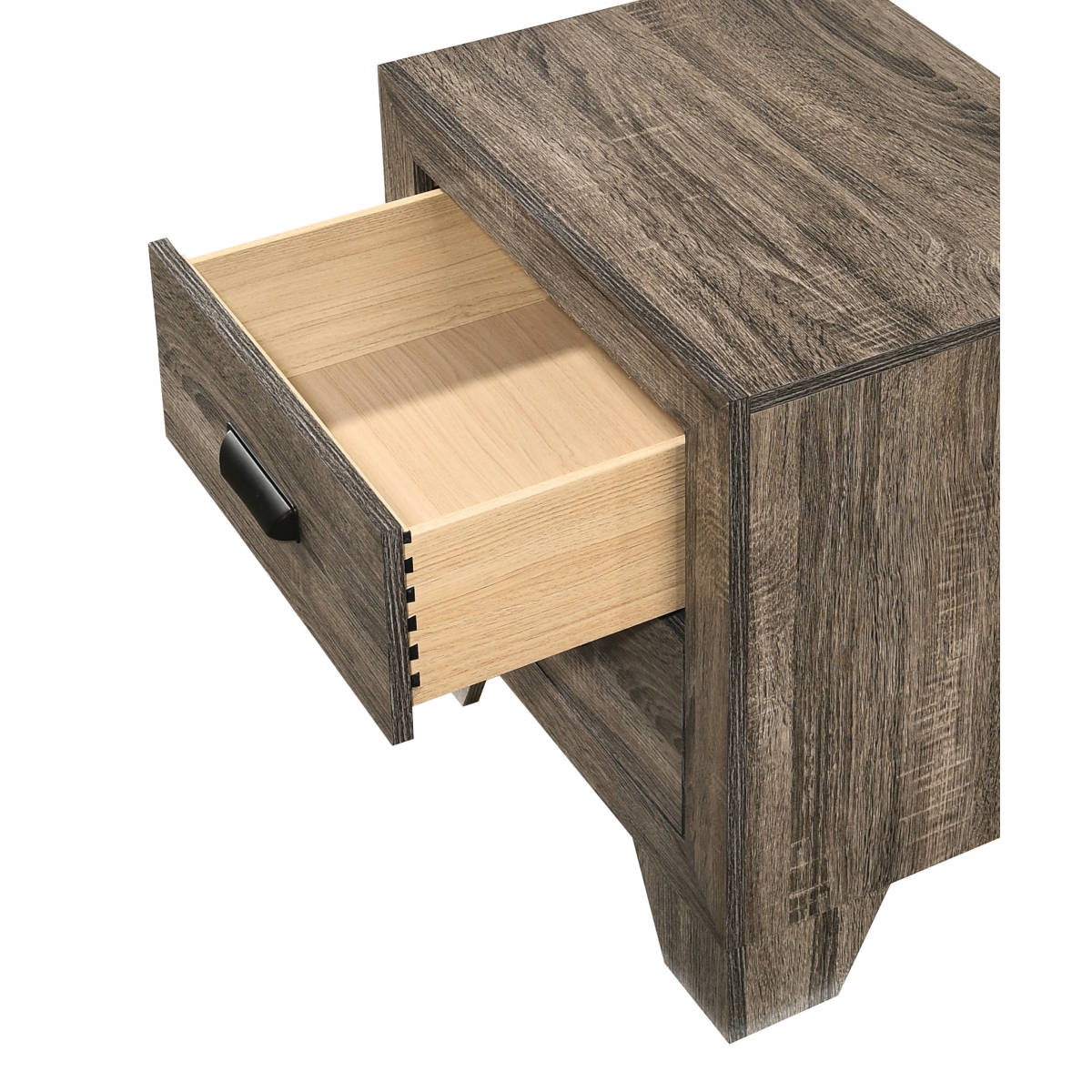 Streamdale Furniture Piece Transitional 2-Drawer Nightstand With Metal Hardware RusticFinish Bedroom Furniture - Gray