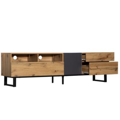 80" TV Stand with Double Storage & Drop Down Door