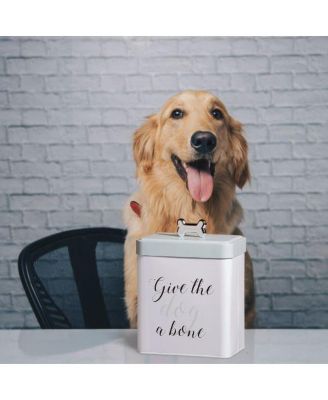 Marley Metal Treats Storage Canister w/ Bone Design Lid, 96 oz., White Green Black