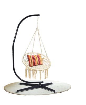 Hammock Chair Cotton Rope Handwoven Hanging Chair