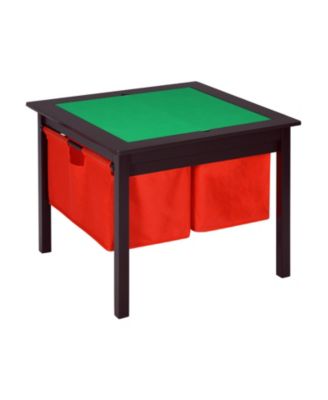 2-in-1 Building Block Activity Table for Kids with Double Sided Play Surface