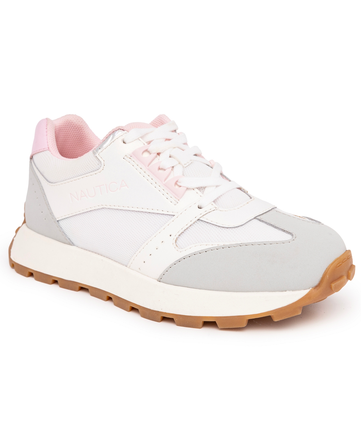 Nautica Little and Big Girls Lolan S Athletic Sneaker -Iridescent/Grey