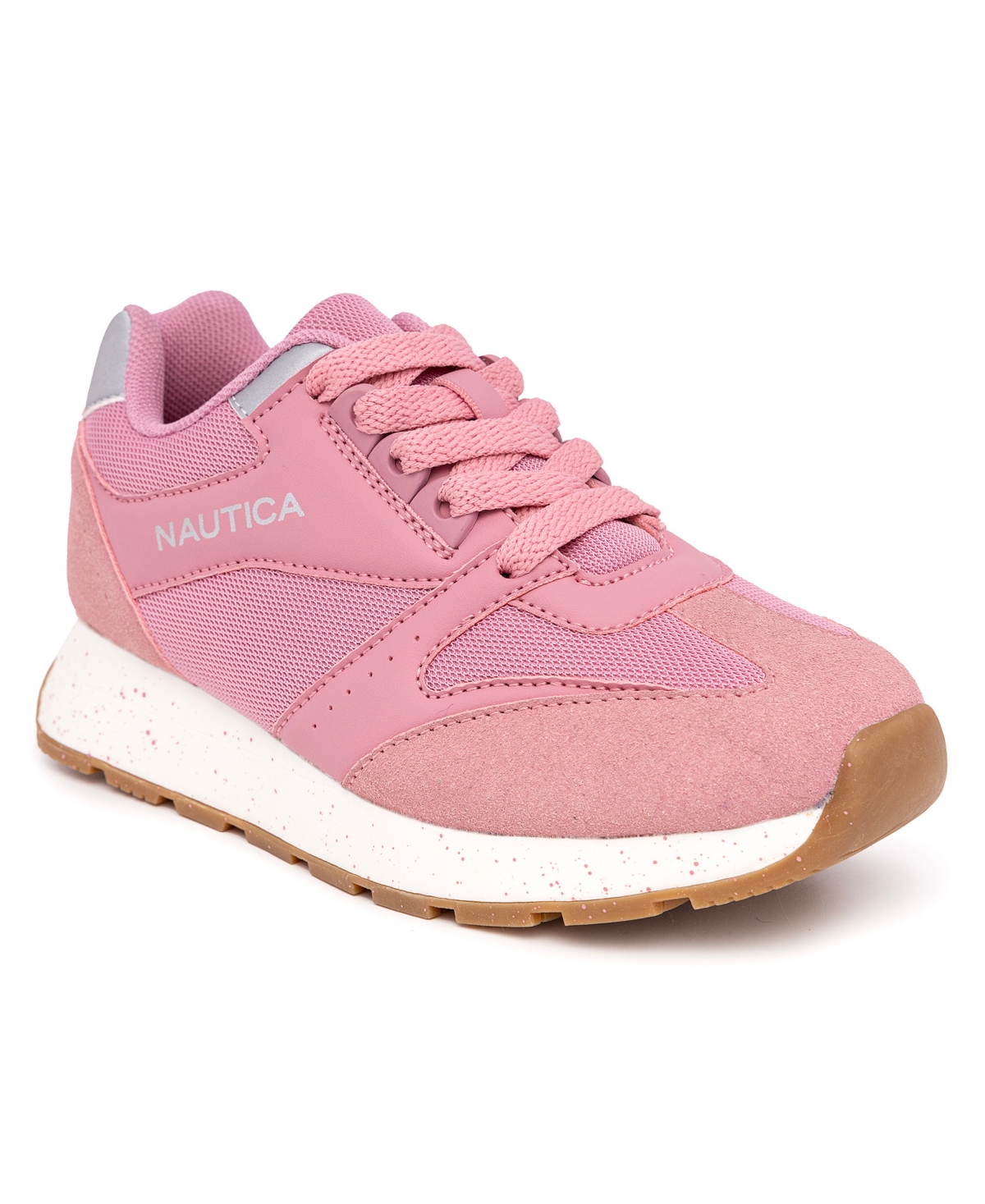 Nautica Little And Big Girls Lolan S Athletic Sneaker In Mauve,silver