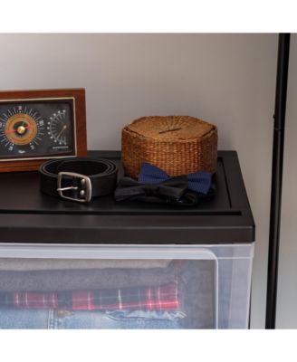 Plastic 3 Drawer Wide Storage Cart with 4 Caster Wheels, Black