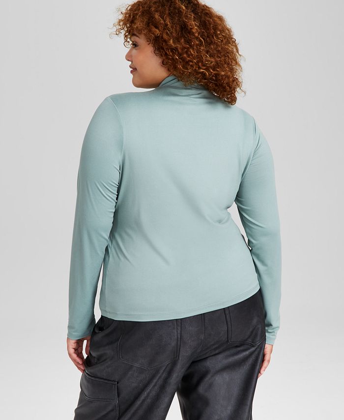 HI Curvy Plus Size Mock Neck Cape Sleeve  Keyhole Back Pleated Knee Dress