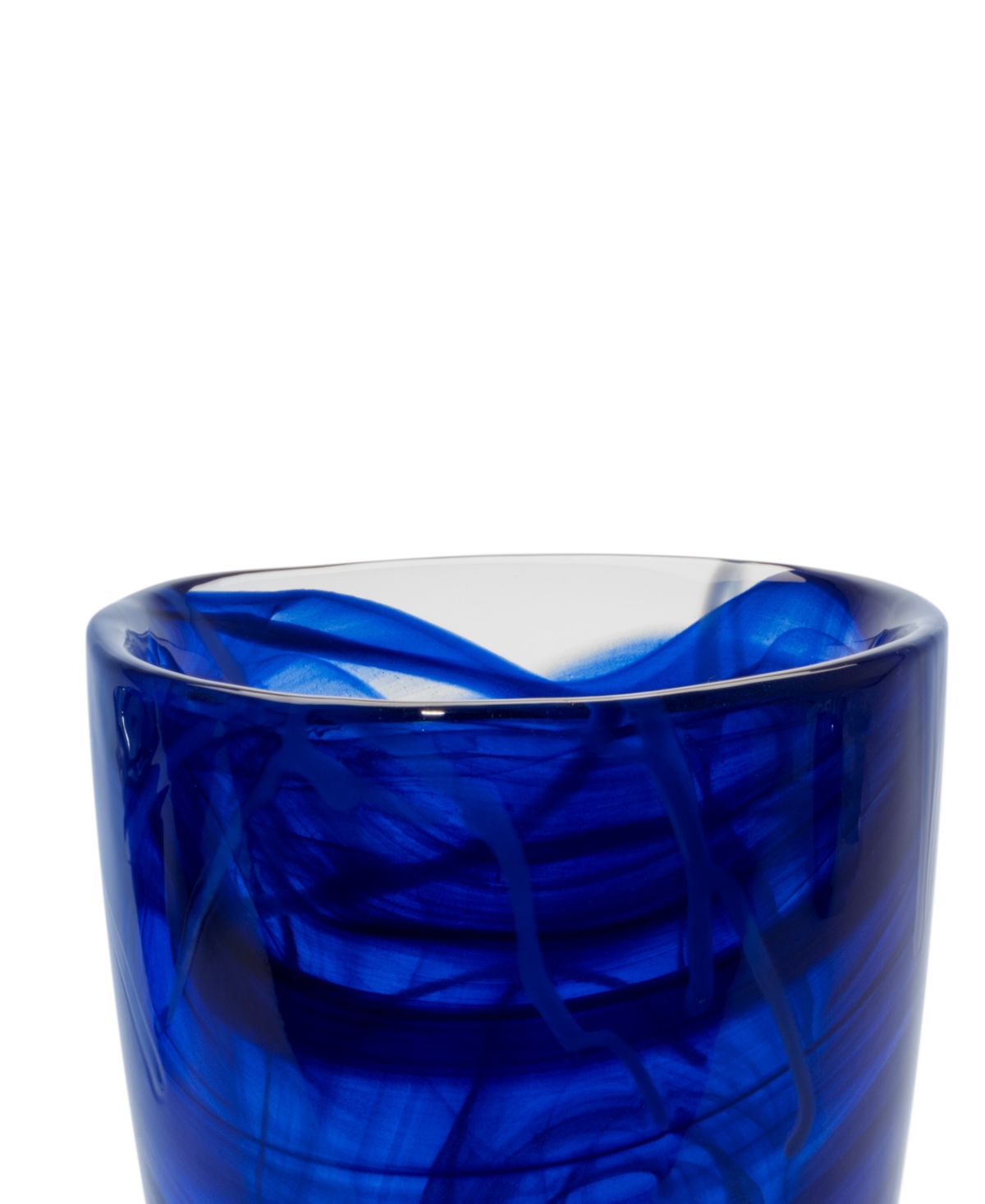 Kosta Boda Contrast Blue Vase, 8" In Blue