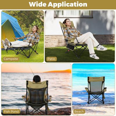 Folding Camping Chair with Detachable Footrest