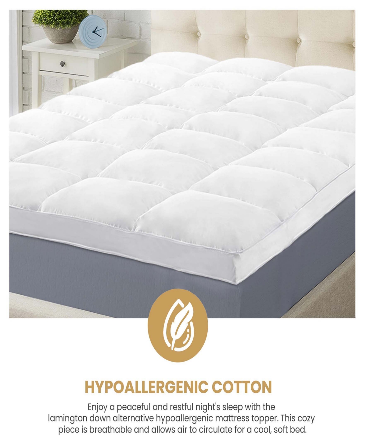 Superior 2-Inch Down Alternative Mattress Pad Topper