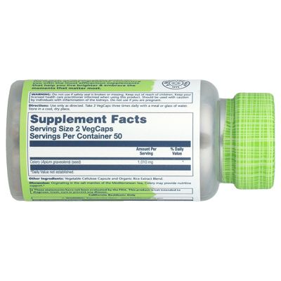 True Herbs  Celery Seed  -  100 VegCaps (505 mg per Capsule)