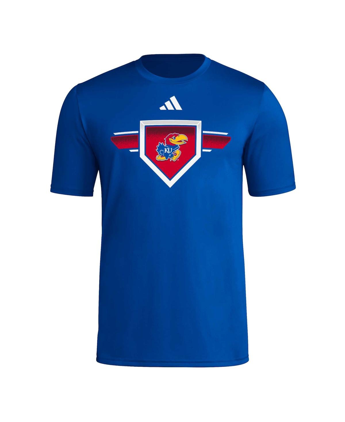Adidas Men'sKansas Jayhawks 2023/24 Aeroready Homeland Plate Pregame T-Shirt - Royal