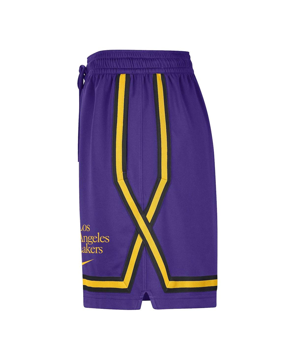 Nike Purple Los Angeles Lakers  Authentic Crossover Fly Performance Shorts In Purple,yellow