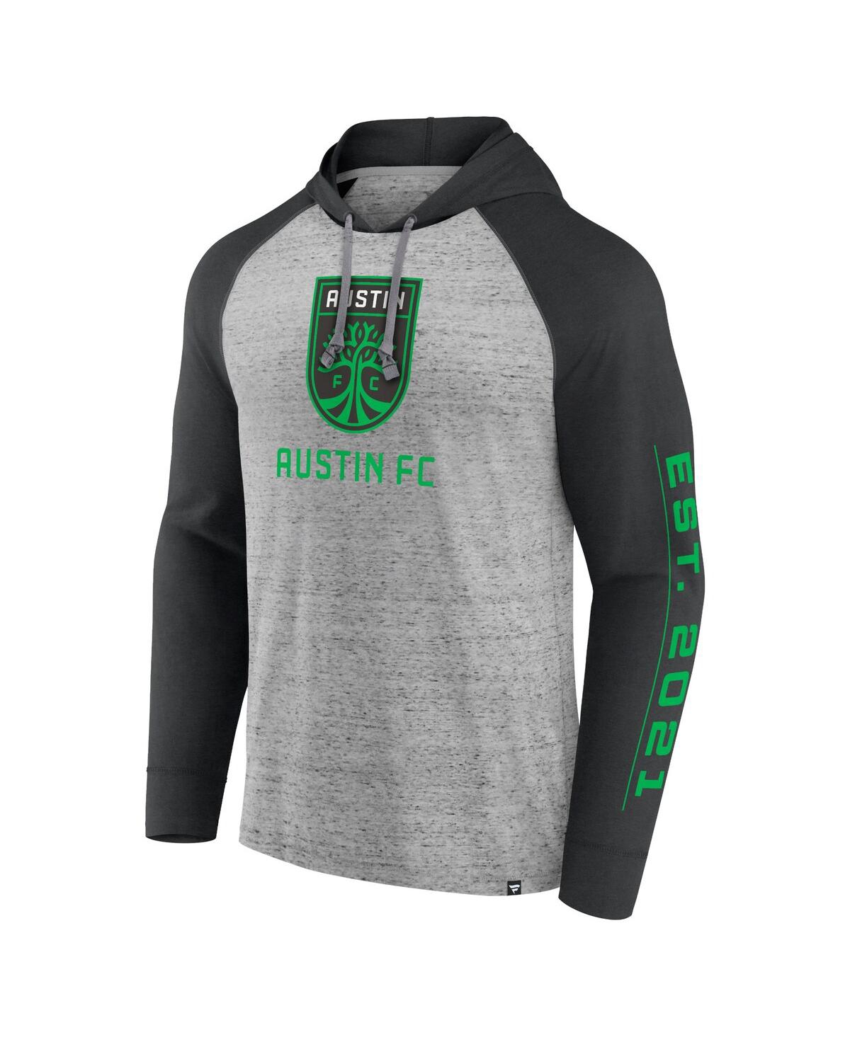 Fanatics Men's Steel Austin Fc Deflection Raglan Pullover Hoodie In Steel