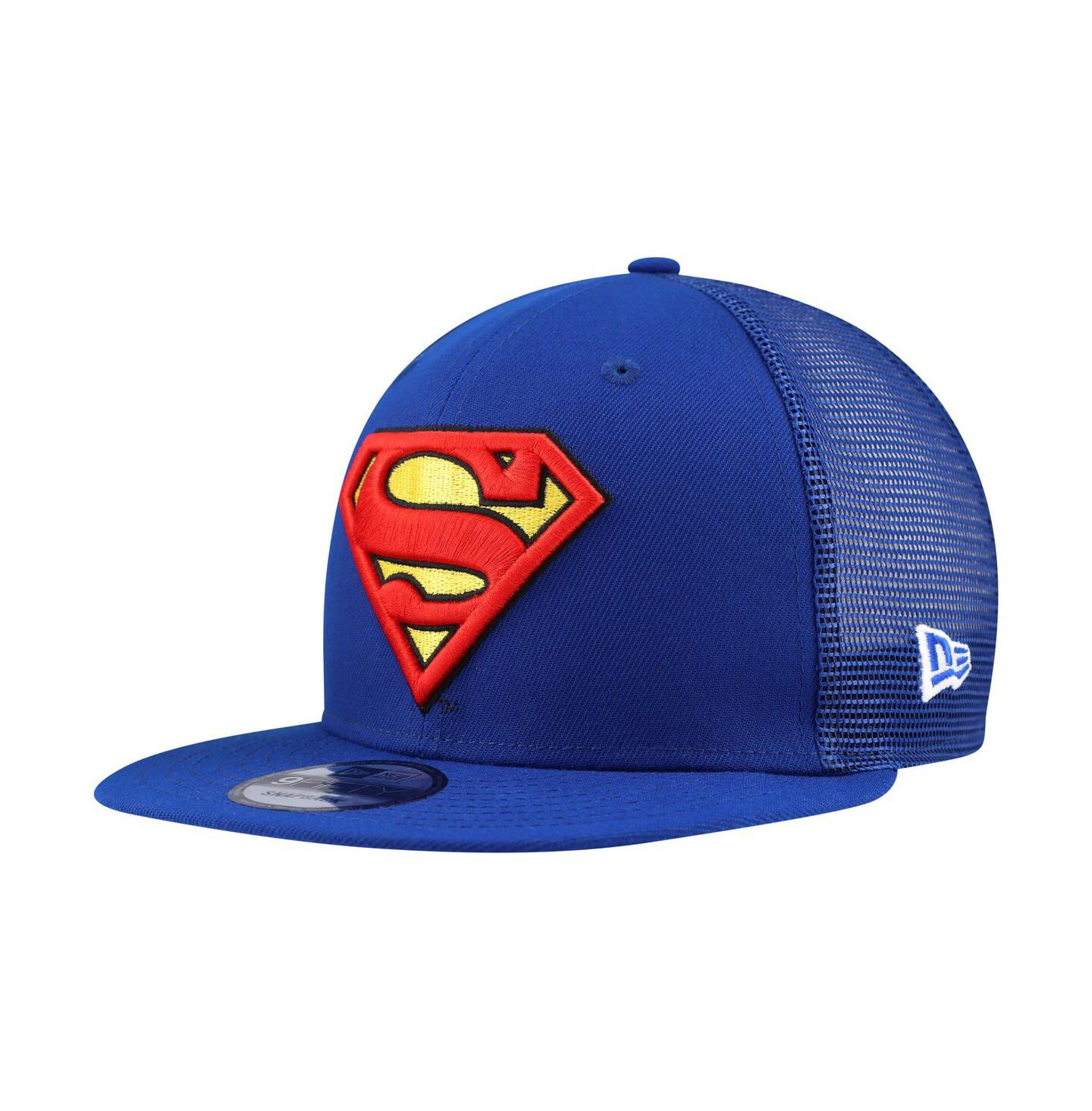 Мужская кепка New Era Blue Superman 9FIFTY Snapback Trucker Hat — фото 1