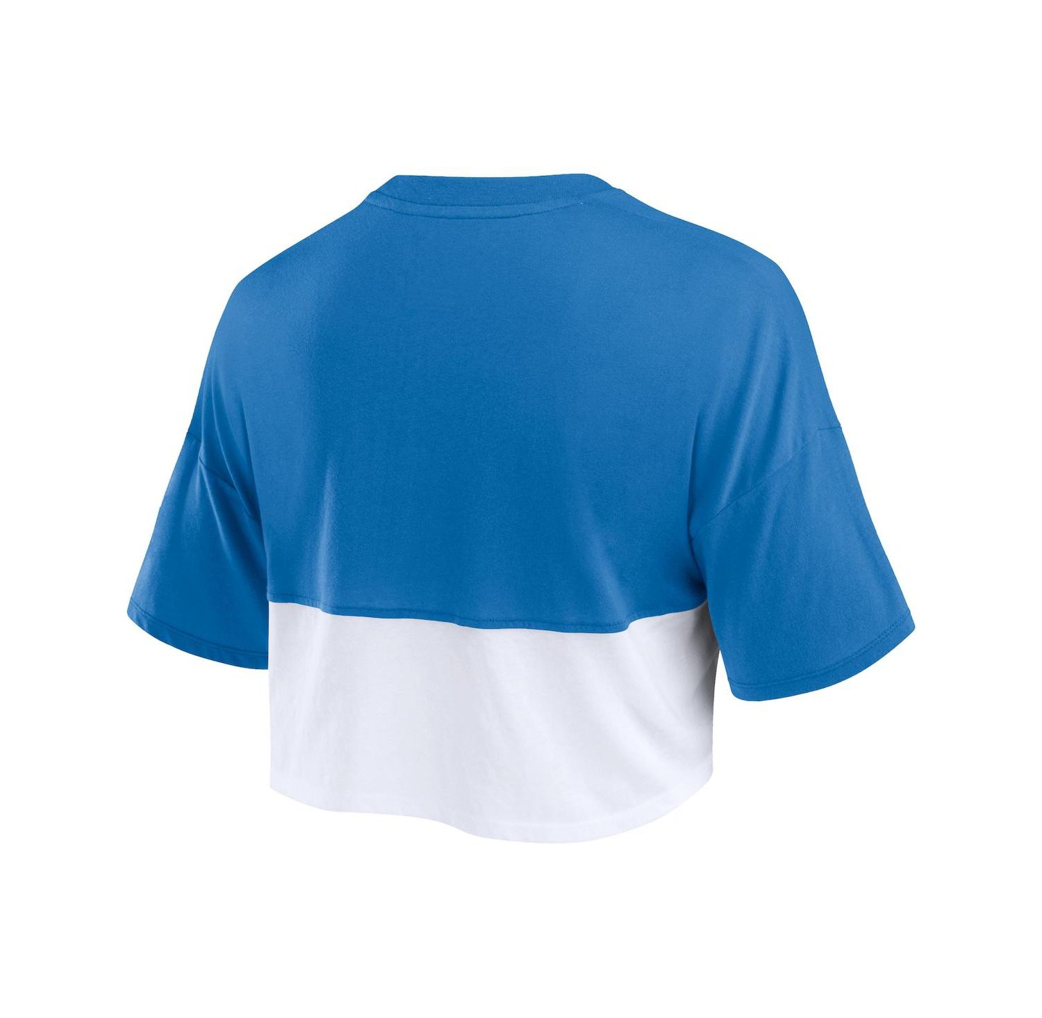 Women's Royal/ Chicago Cubs Color Split Boxy Cropped T-Shirt