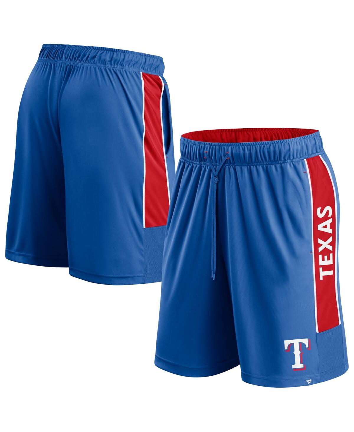 Fanatics Men's Royal Texas Rangers Win The Match Defender Shorts In Royal,red