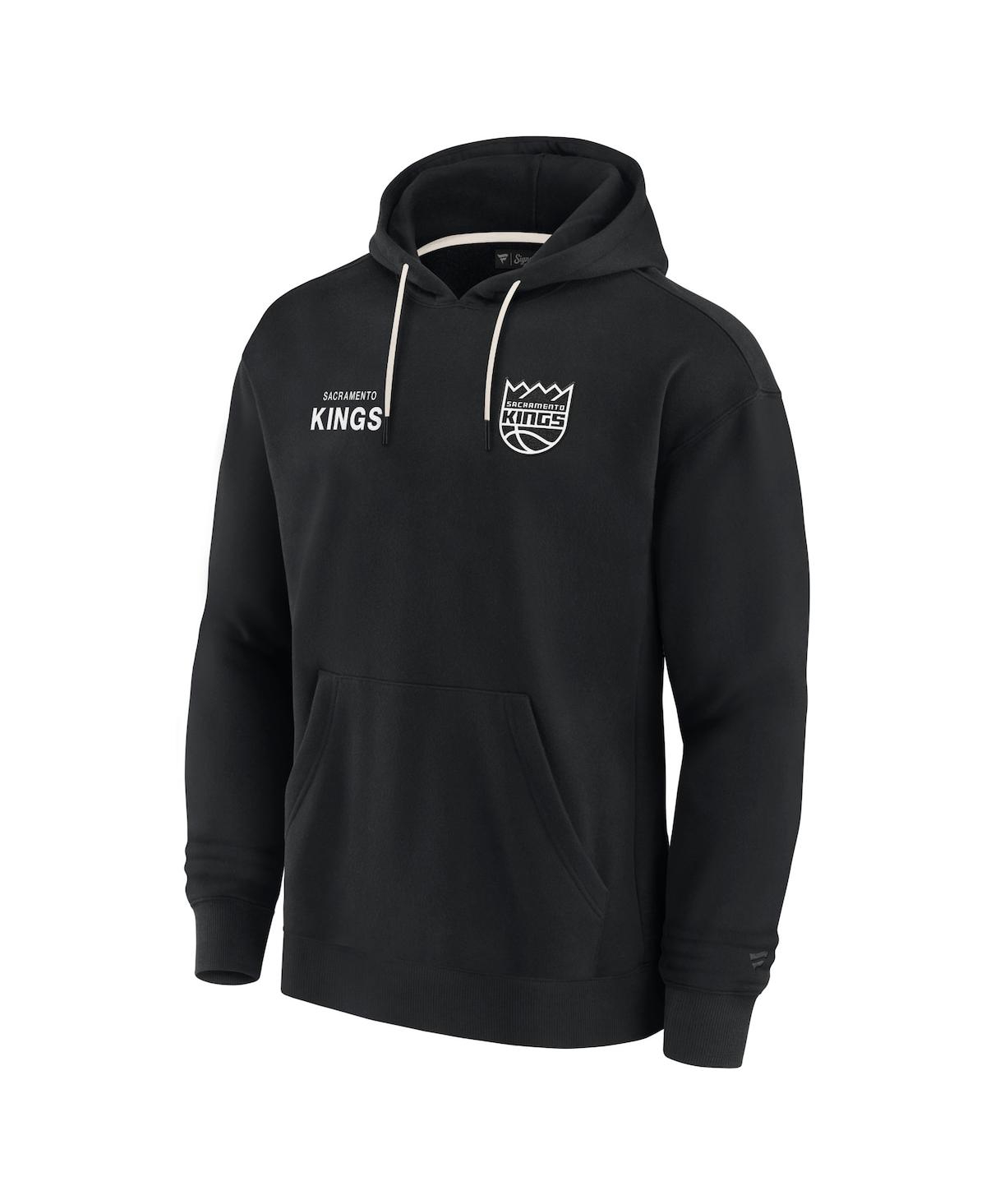 Fanatics Signature Men's And Women Sacramento Kings Elements Super Soft Fleece Pullover Hoodie In Black