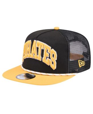 New Era Men's Black Pittsburgh Pirates Throwback Meshback Golfer Hat ...