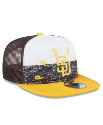 Men's White/Gold San Diego Padres Team Foam Front A-Frame Trucker 9FIFTY Snapback Hat