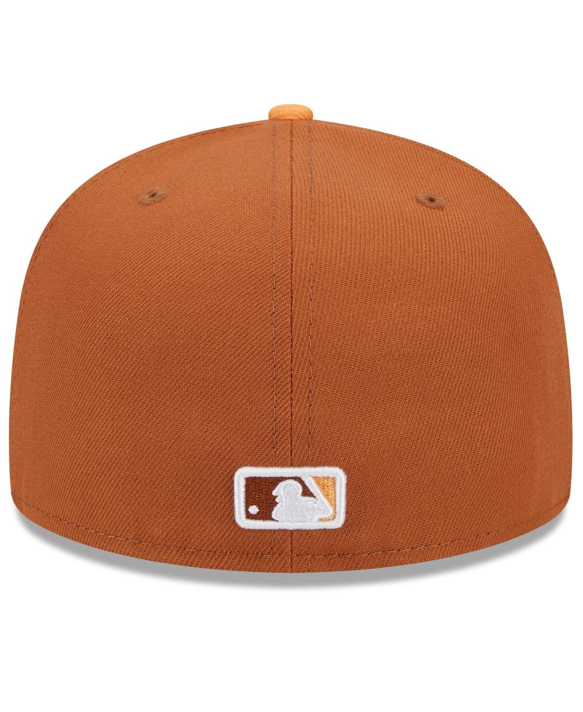 New Era Men's Brown/orange Los Angeles Dodgers Spring Color Basic Two-tone 59fifty Fitted Hat In Brown,orange