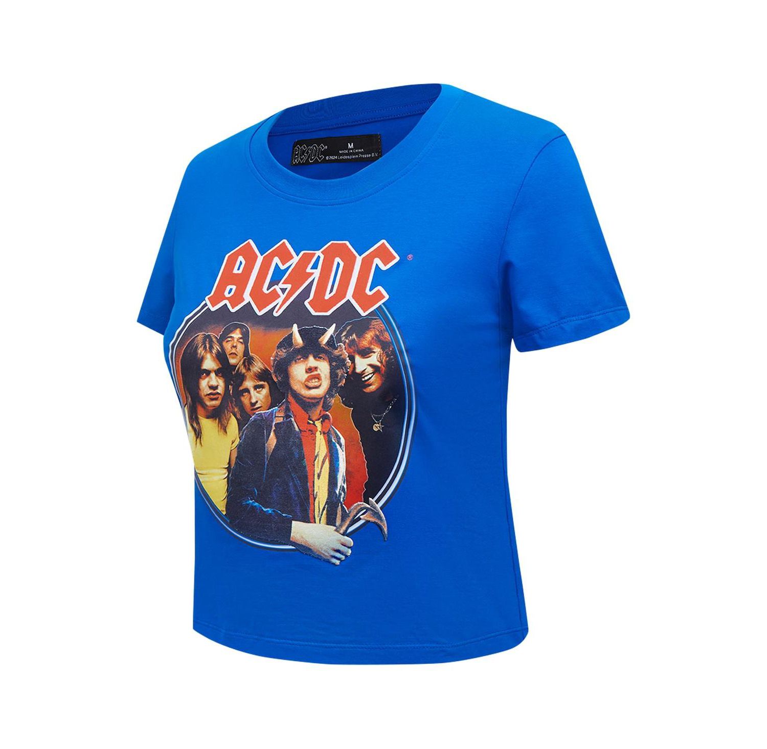 Women's Royal AC/DC Highway to Tour 1979 Baby Doll Cropped T-Shirt