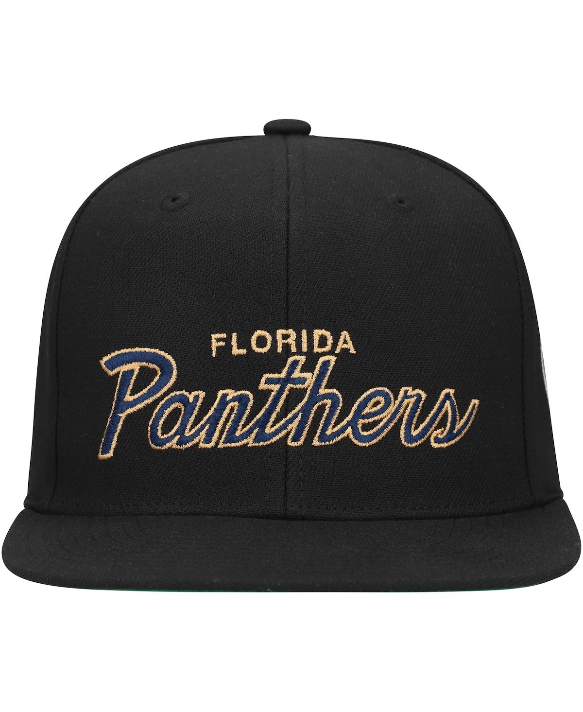 Mitchell & Ness Mitchell Ness Men's Florida Panthers Core Team Script 2.0 Snapback Hat In Black