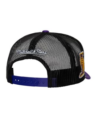Mitchell Ness Men's Los Angeles Lakers Hardwood Classics Blocker Foam Front Trucker Snapback Hat