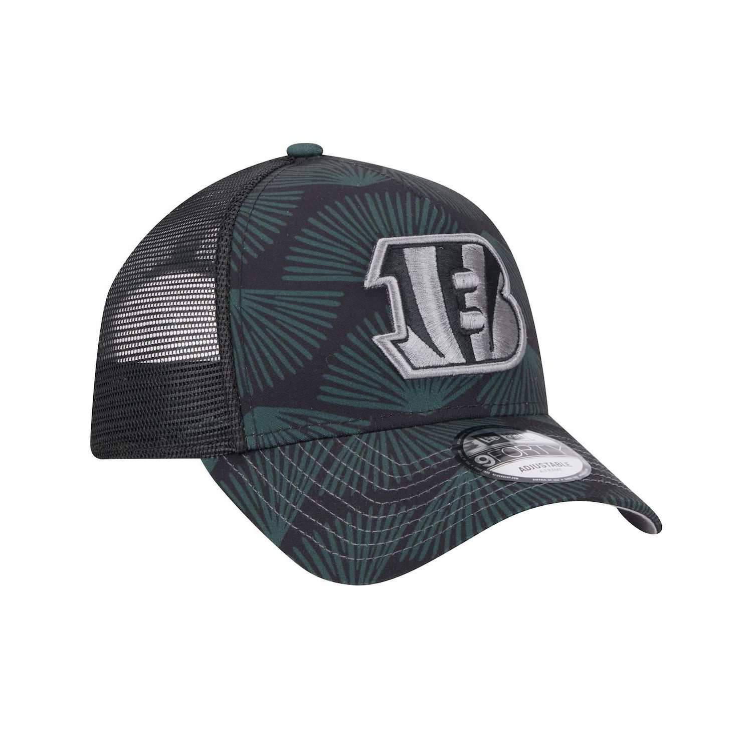 Men's Black Cincinnati Bengals Agave Trucker 9FORTY Adjustable Hat