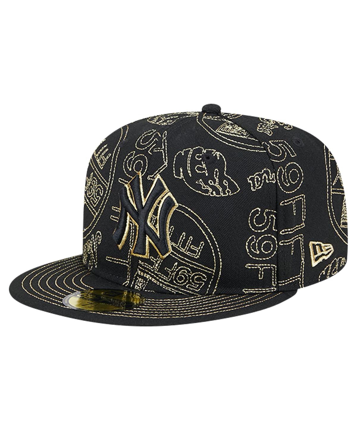 Men's Black New York Yankees 59FIFTY Day Allover Fitted Hat - Black