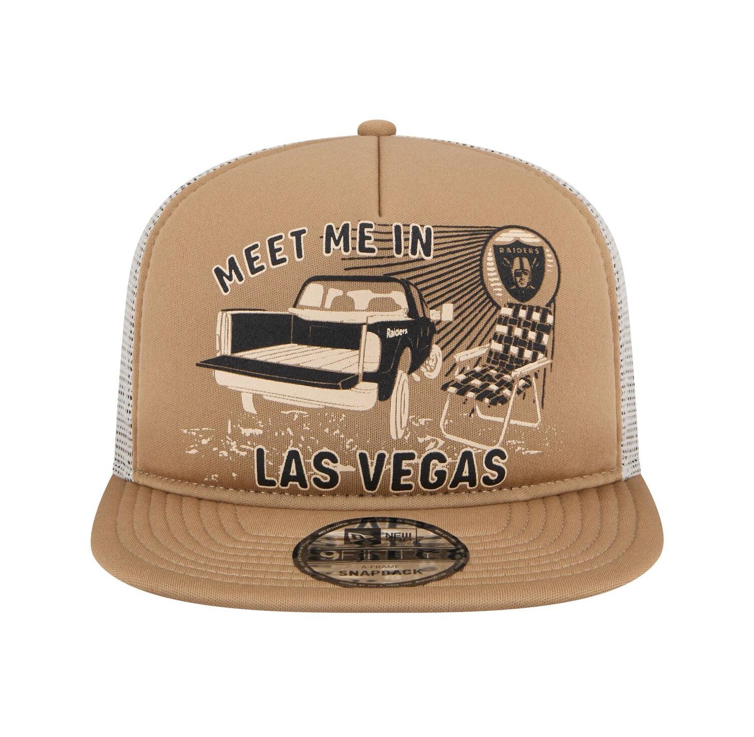 Men's Tan Las Vegas Raiders Meet Me 9FIFTY Snapback Hat