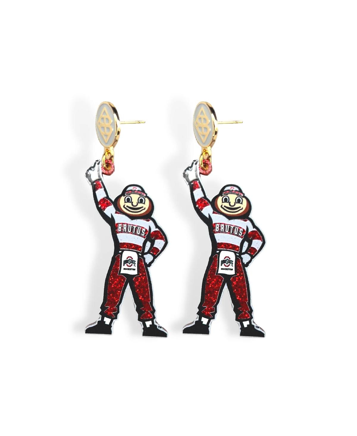 Brianna Cannon Ohio State Buckeyes Large Mascot Earrings In Scarlet