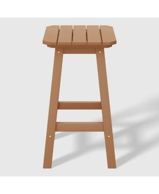 24" HDPE Outdoor Patio Counter High Backless Square  Set of 2