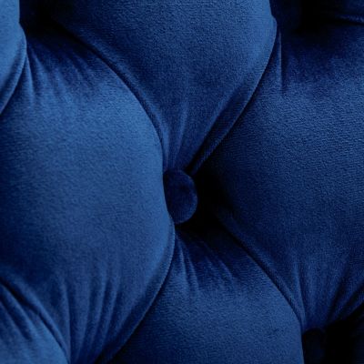 Modern Blue Velvet Bar Stools, Set of 2