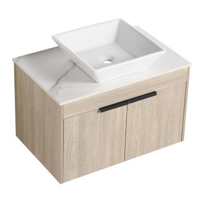 30" Modern Design Float Bathroom Vanity With Ceramic Basin Set