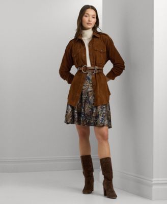 Lauren Ralph Lauren Women's Suede Utility Shirt - Macy's